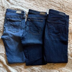 Ag Adriano Goldschmied Women's Dark and Medium Blue Skinny Jeans